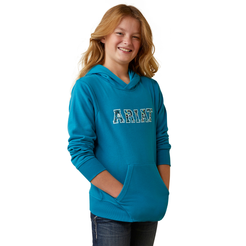 Ariat Youth 3D Logo 2.0 Hoodie Mosaic Blue-2