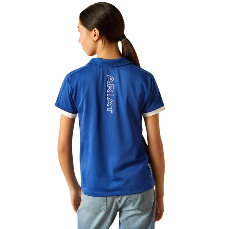 Ariat Youth Bandera T 1/4 Zip Short Sleeve Polo Sodalite Blue-1