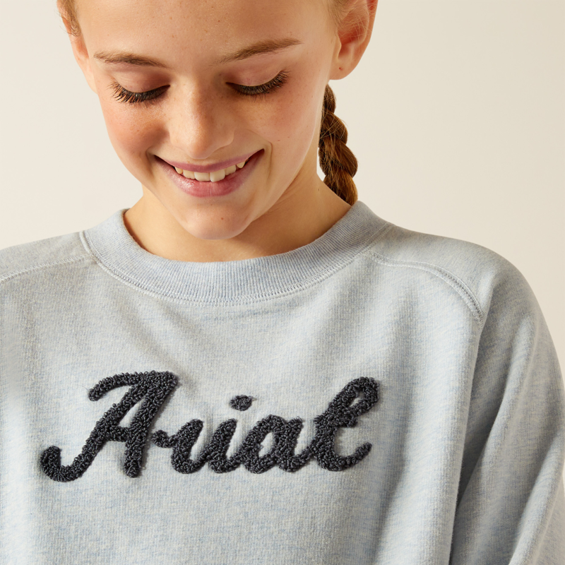Ariat Youth Benicia Sweatshirt Cerulean Heather-1