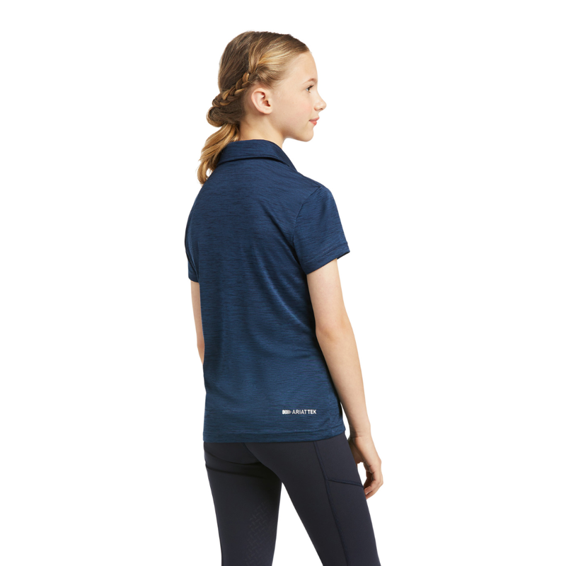 Ariat Youth Laguna Short Sleeved Polo Top Navy-2