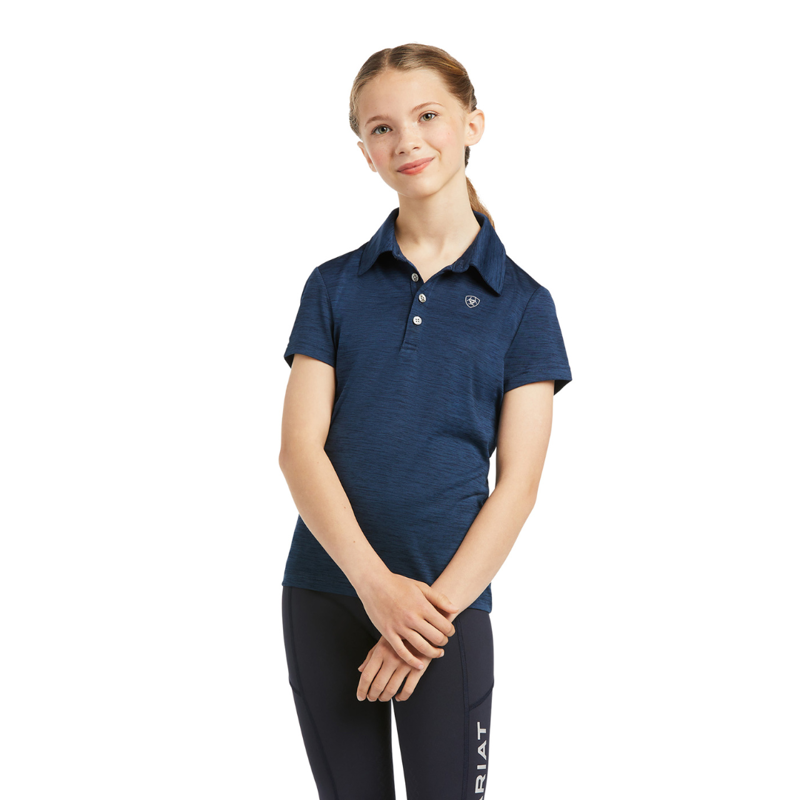 Ariat Youth Laguna Short Sleeved Polo Top Navy-1