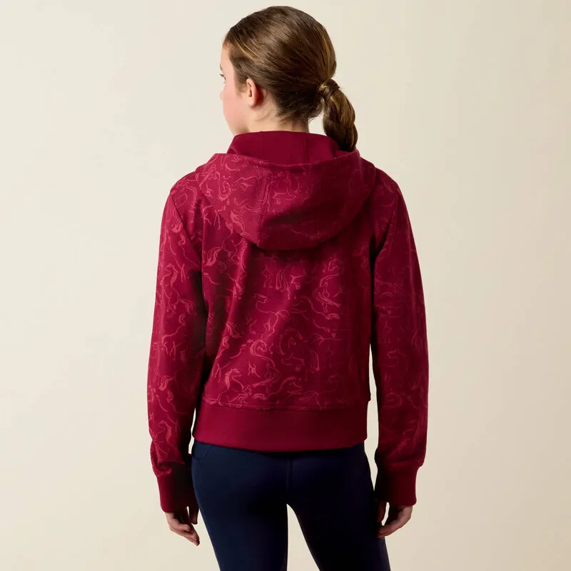 Ariat Youth Spiffy Full Zip Beet Red Horsin' Around-1