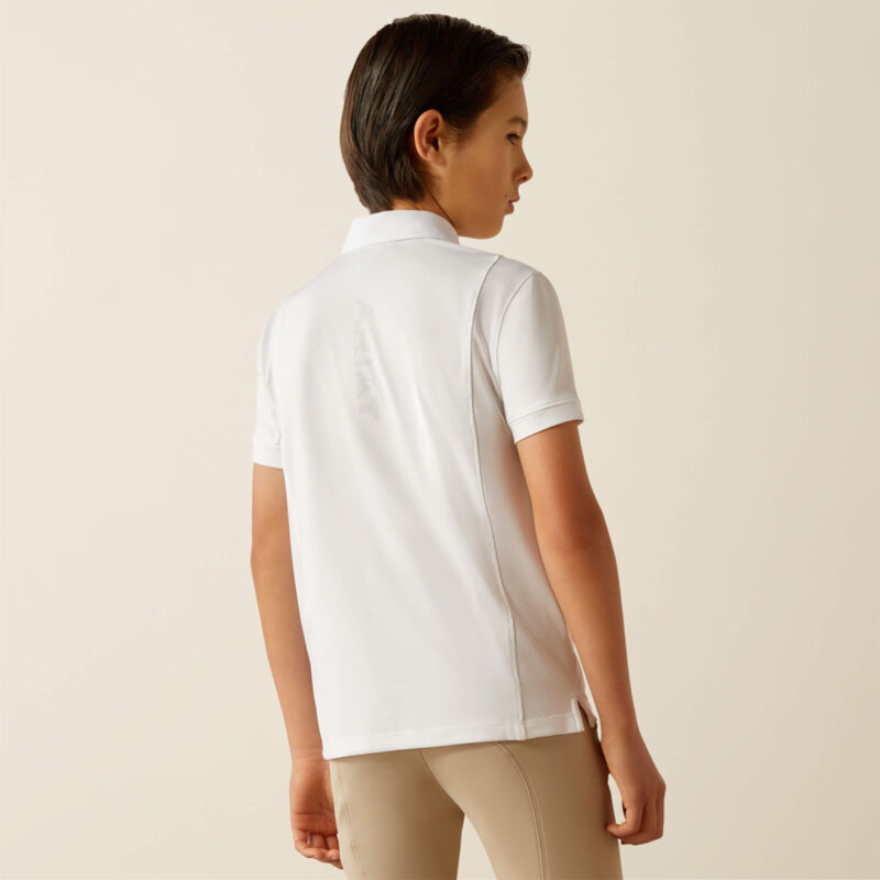 Ariat Youth Tek Short Sleeve Show Shirt White-1