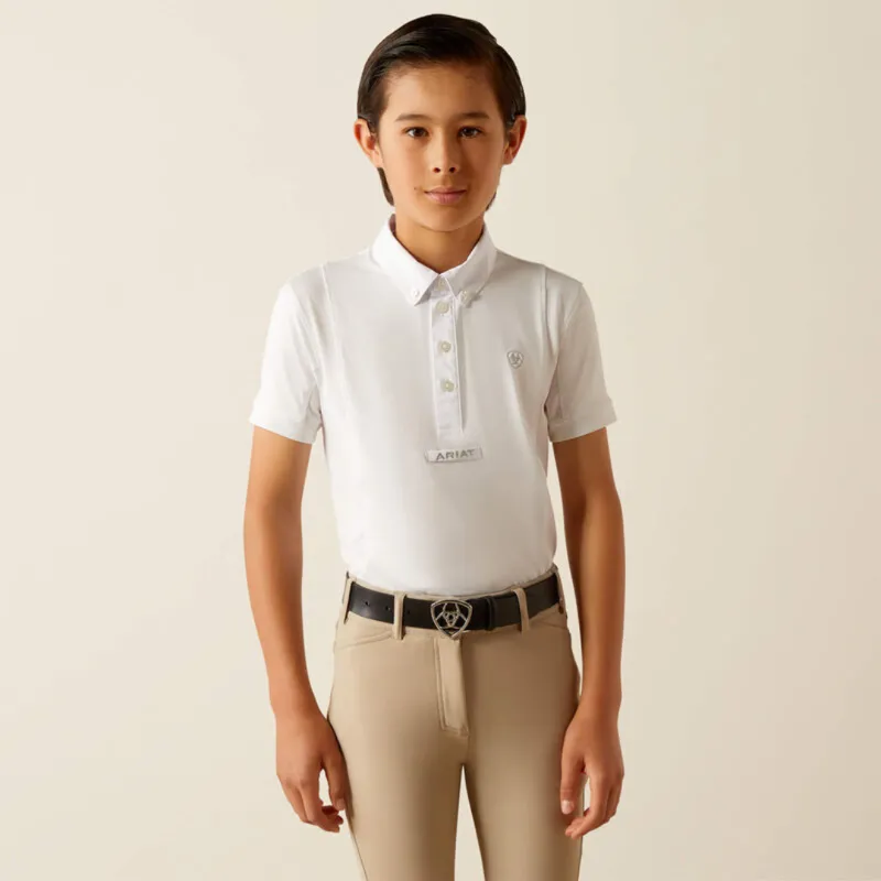 Ariat Youth Tek Short Sleeve Show Shirt White