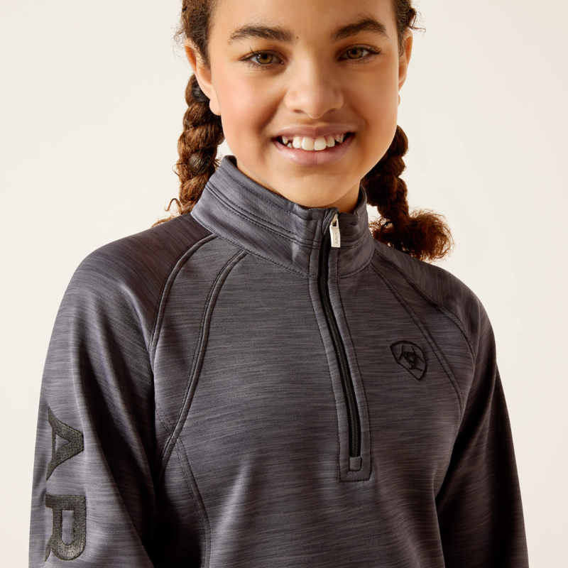 Ariat Youth Tek Team 1/2 Zip Sweatshirt Ebony-2