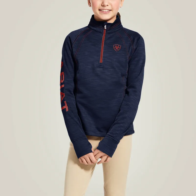 Ariat Youth Tek Team 1/2 Zip Sweatshirt Navy Heather