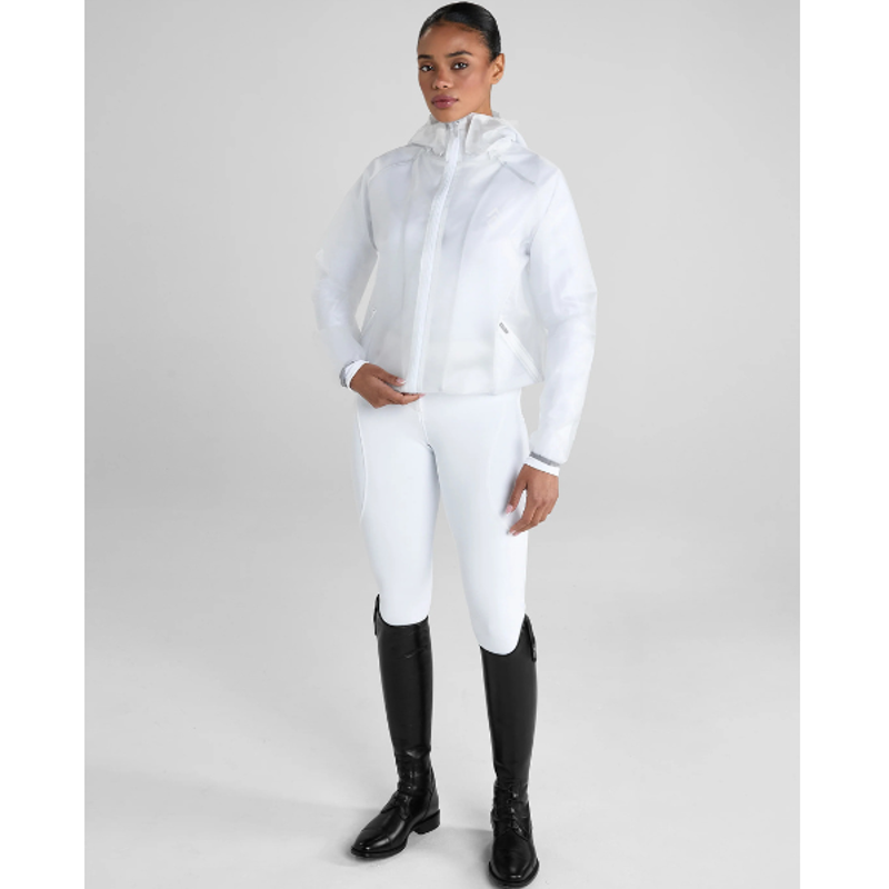 Aztec Diamond White Mesh Rain Jacket-2