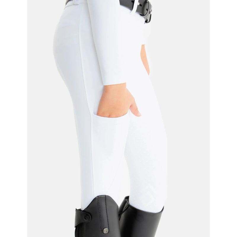 Aztec Diamond Young Rider Full Seat Compression Breeches White-1