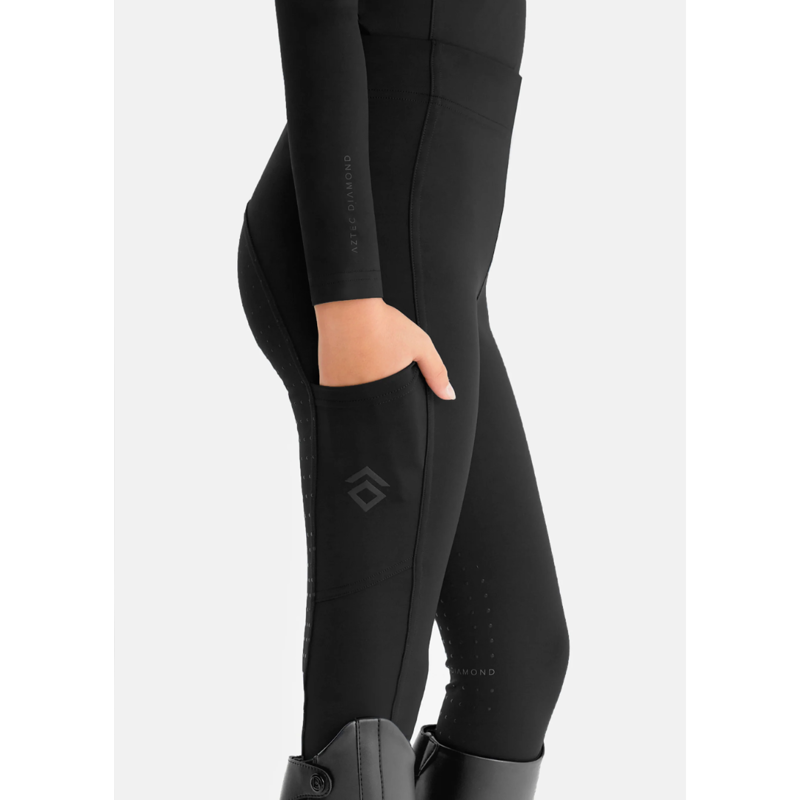 Aztec Diamond Young Rider Leggings Full Seat Black-2