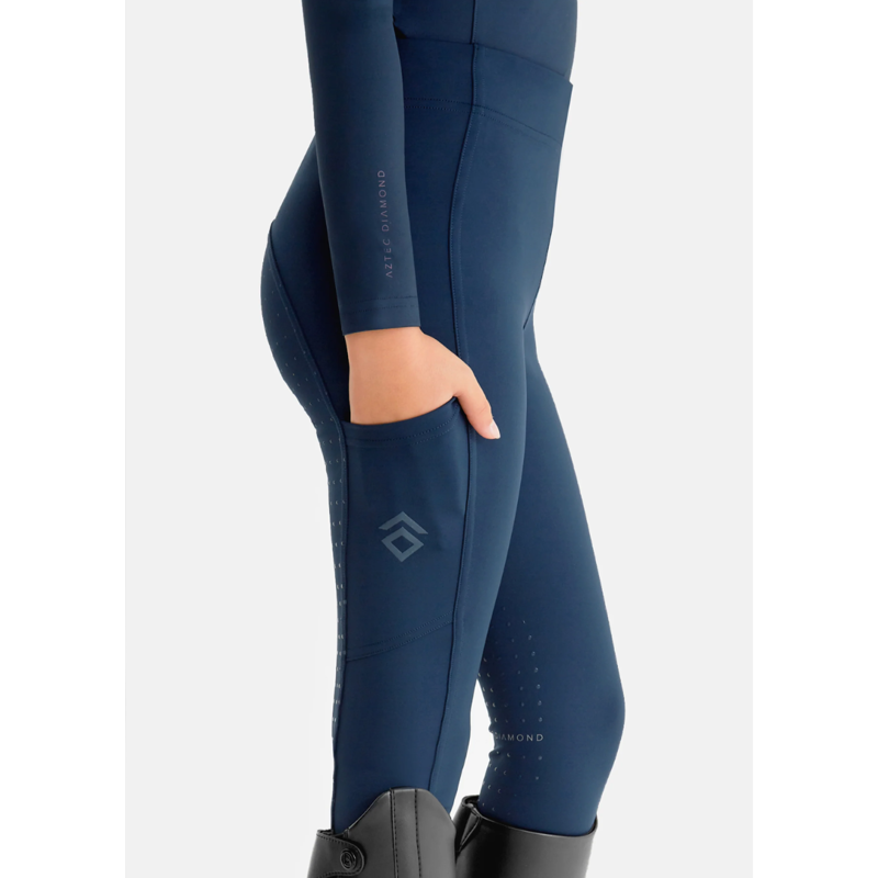 Aztec Diamond Young Rider Leggings Full Seat Navy-2