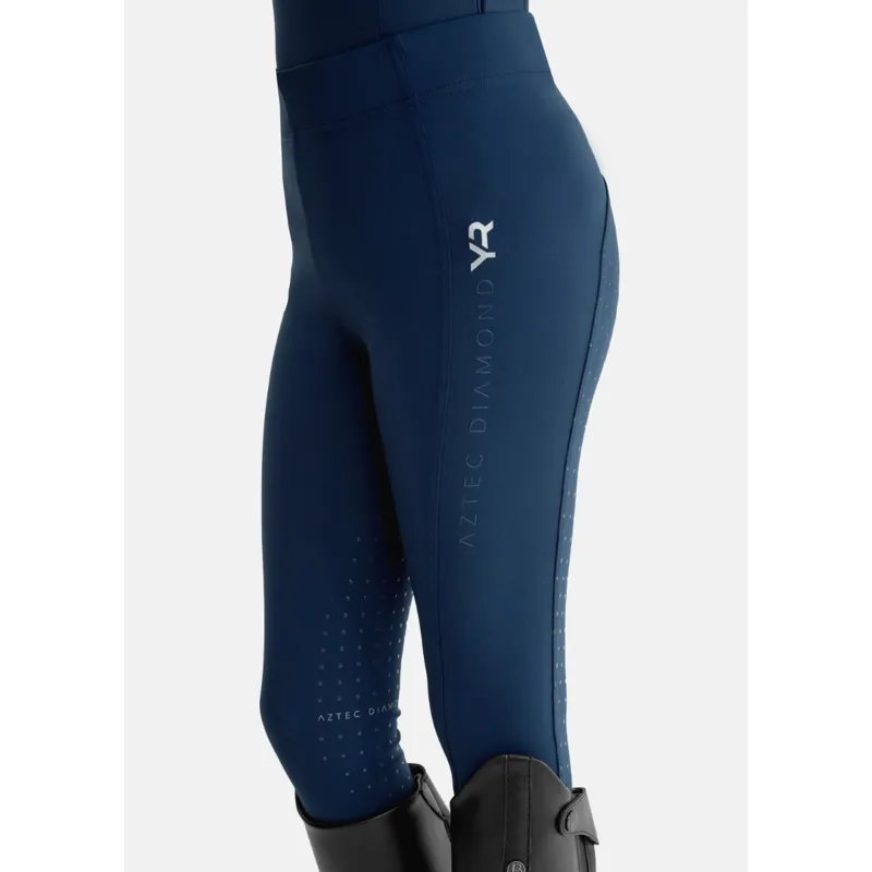 Aztec Diamond Young Rider Leggings Full Seat Navy-1