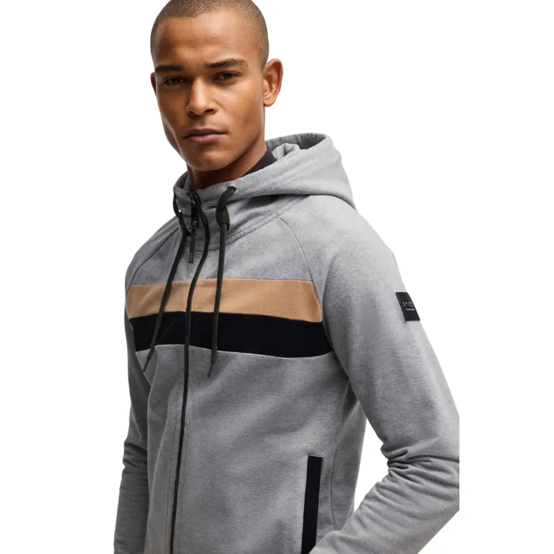Boss Equestrian River Zip Hoodie Greymelange-1
