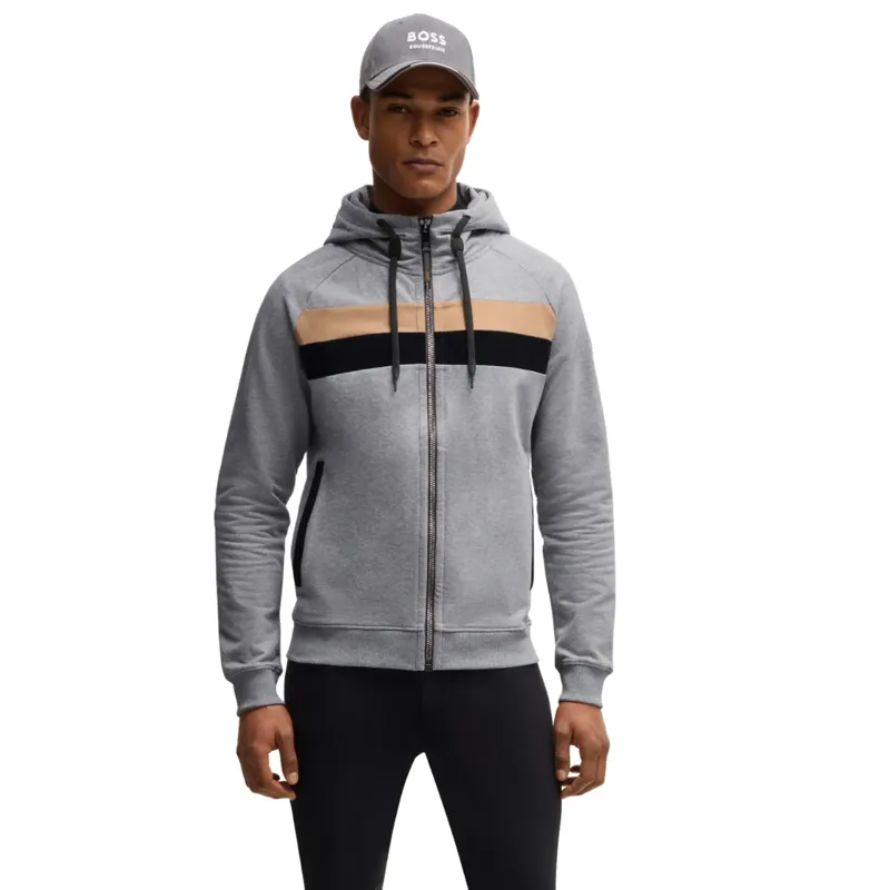 Boss Equestrian River Zip Hoodie Greymelange