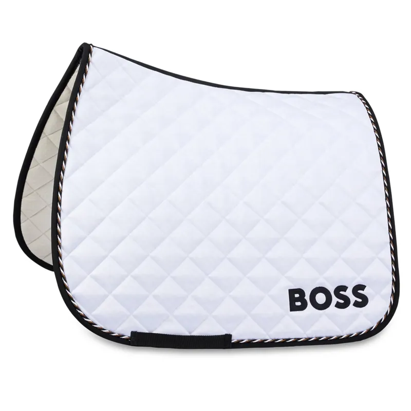 Boss Equestrian Dressage Saddle Pad Signature White