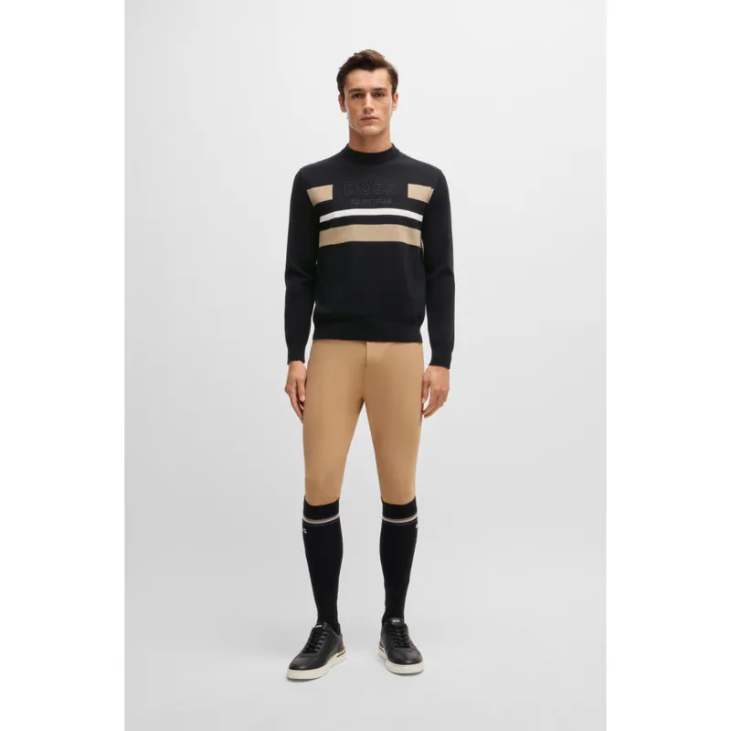 Boss Equestrian Brad Knitwear Logo Jumper Black-1