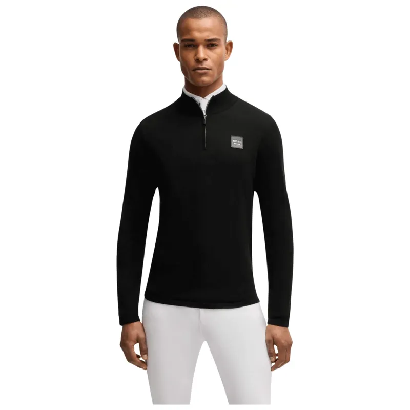 Boss Equestrian Rouven Half Zip Jumper Knitwear Black-2