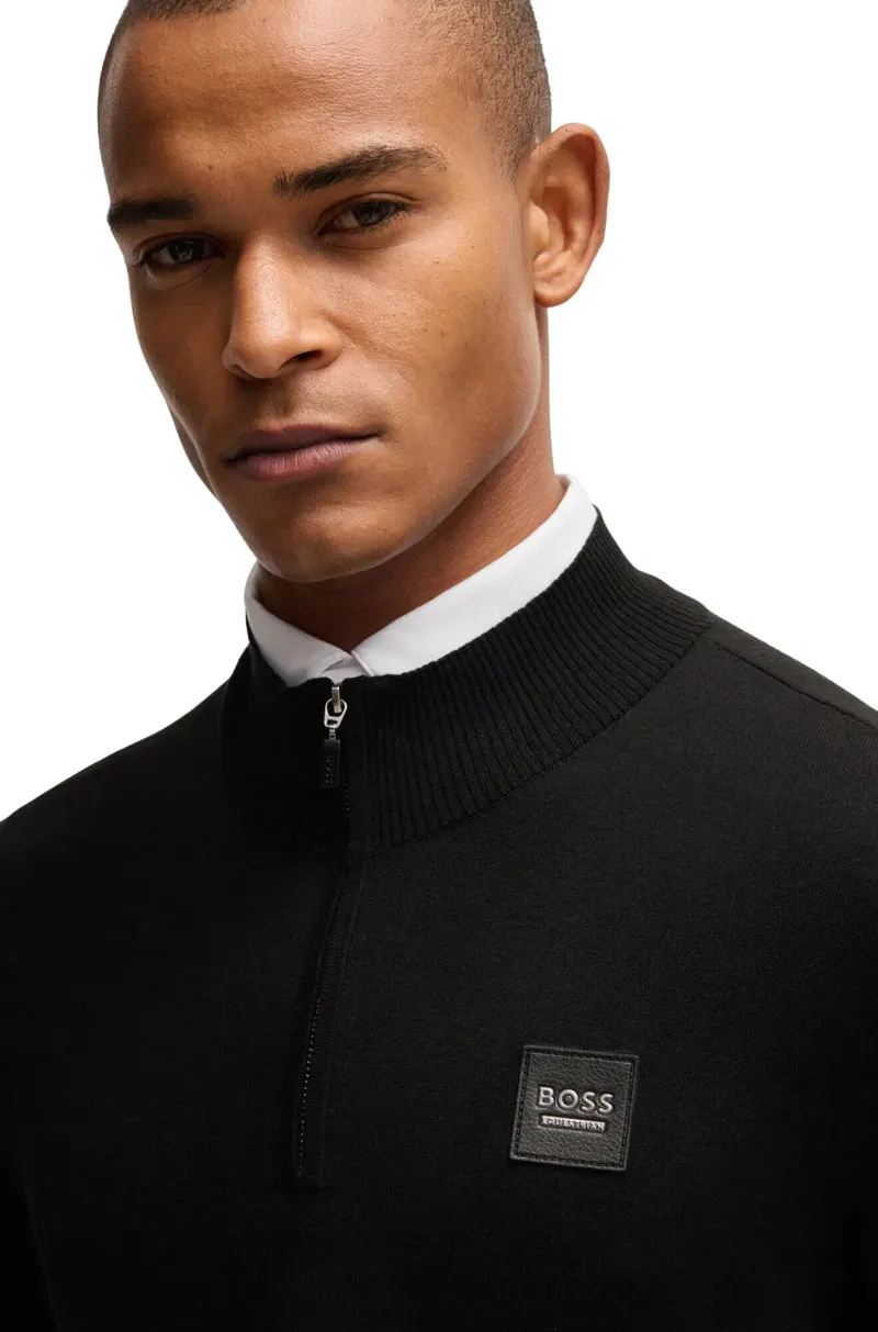 Boss Equestrian Rouven Half Zip Jumper Knitwear Black-4