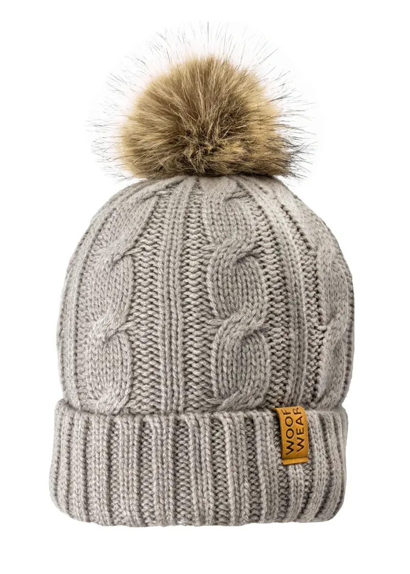 Woof Wear Cable Beanie in Stone