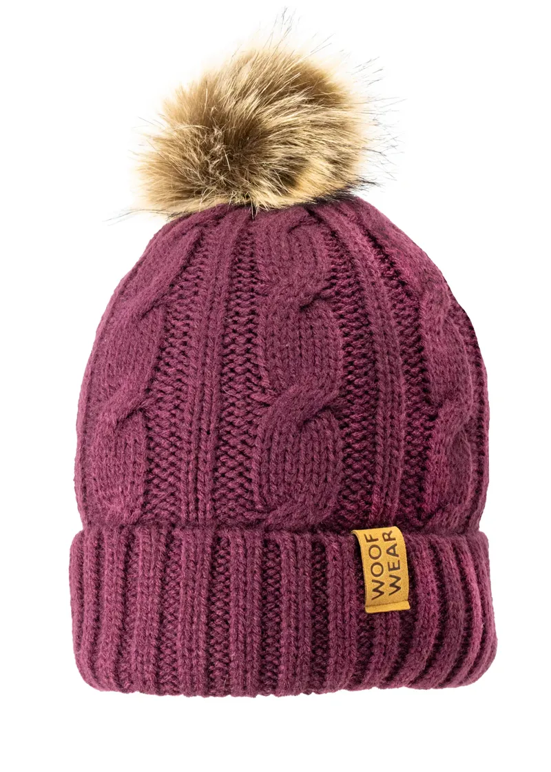 Woof Wear Cable Beanie in Plum