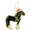 Cob Horse Beaded Embroidered Christmas Tree Decoration - Black