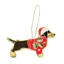 Dachshund Beaded Embroidered Christmas Tree Decoration - Brown