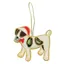 Jack Russell Beaded Embroidered Christmas Tree Decoration - Chocolate/White 