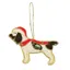 Springer Spaniel Beaded Embroidered Christmas Tree Decoration - Chocolate/White 