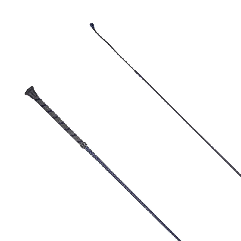 Country Direct Rubber Thread Handle Dressage Whip Navy 150cm-1
