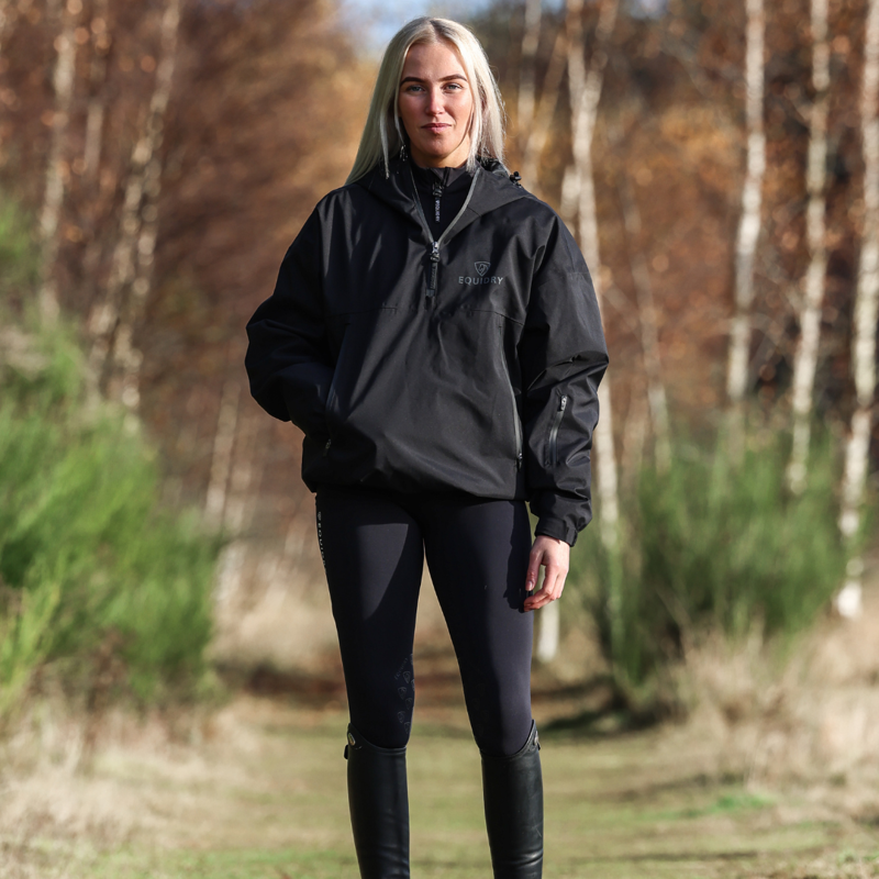EQUIDRY Storm Smock with Velour Lining Black-2