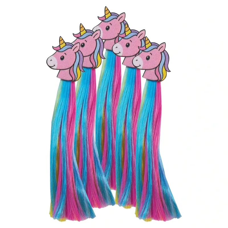 Equetech Unicorn Sparkle Horse Mane Tassels 5 Pack Pink one size