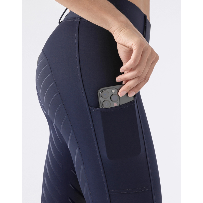 Equiline Ladies Carbef Full Grip Leggings Blue-1