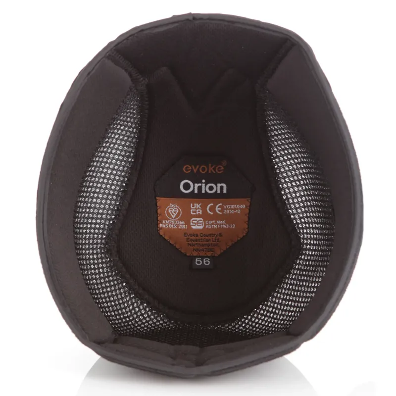 Evoke Orion Removeable Crown Padded Helmet Liner Black