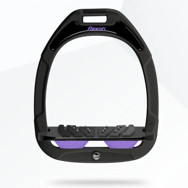 Flex-On Green Composite Stirrups Ultra Grip Inclined Black - Fresh Lilac - Black