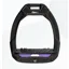 Flex-on Safe-on Stirrups Black - Black - Ultra Grip Inclined - Fresh Lila