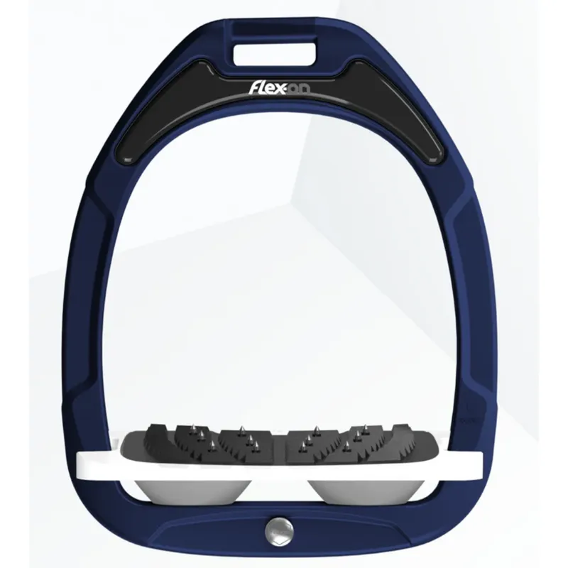 Flex-on Safe-on Stirrups Ultra Grip Inclined Navy - Navy - Grey