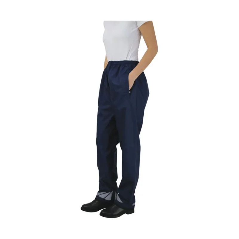 Hy Equestrian Waterproof Pull-On Over Trousers - Navy child