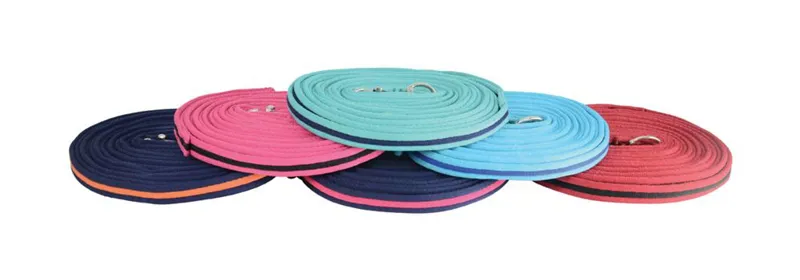 Hy Soft Webbing Lunge Rein - - Navy/Silver 25'