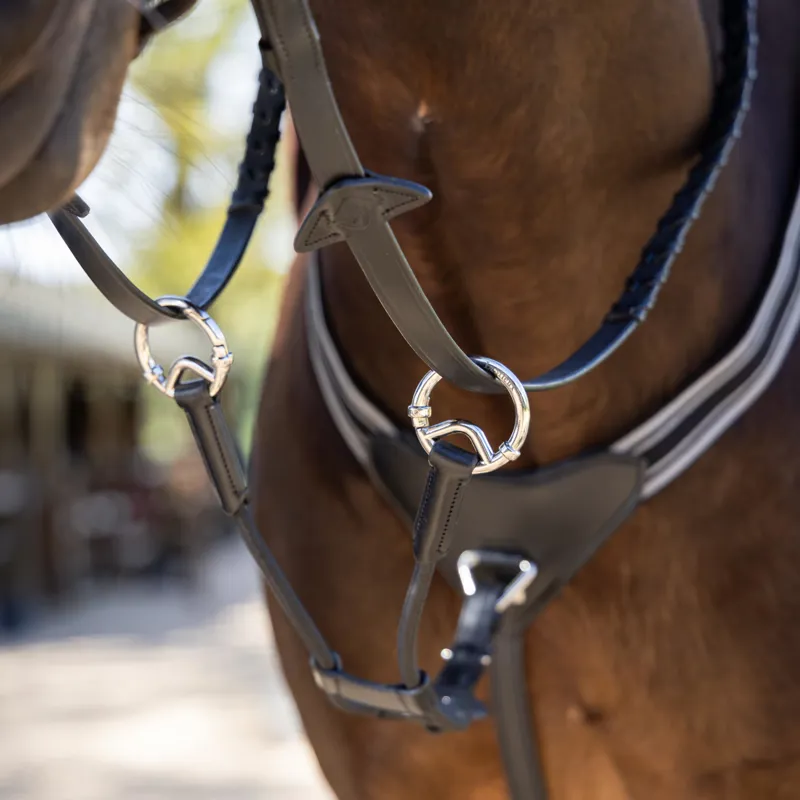 LeMieux Elasticated Martingale Attachment Black/Silver-1