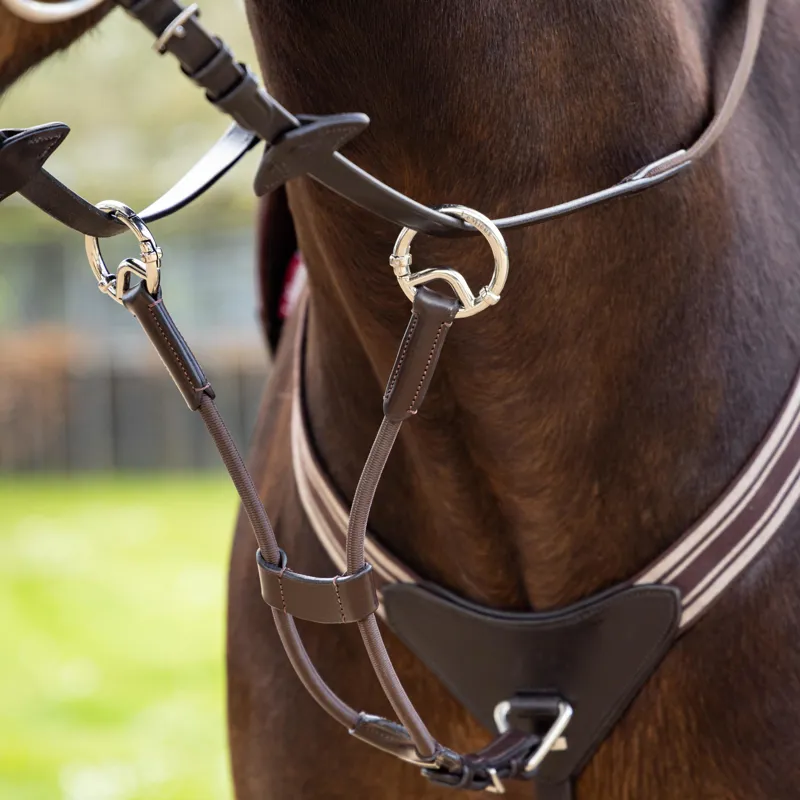 LeMieux Elasticated Martingale Attachment Brown/Silver-1