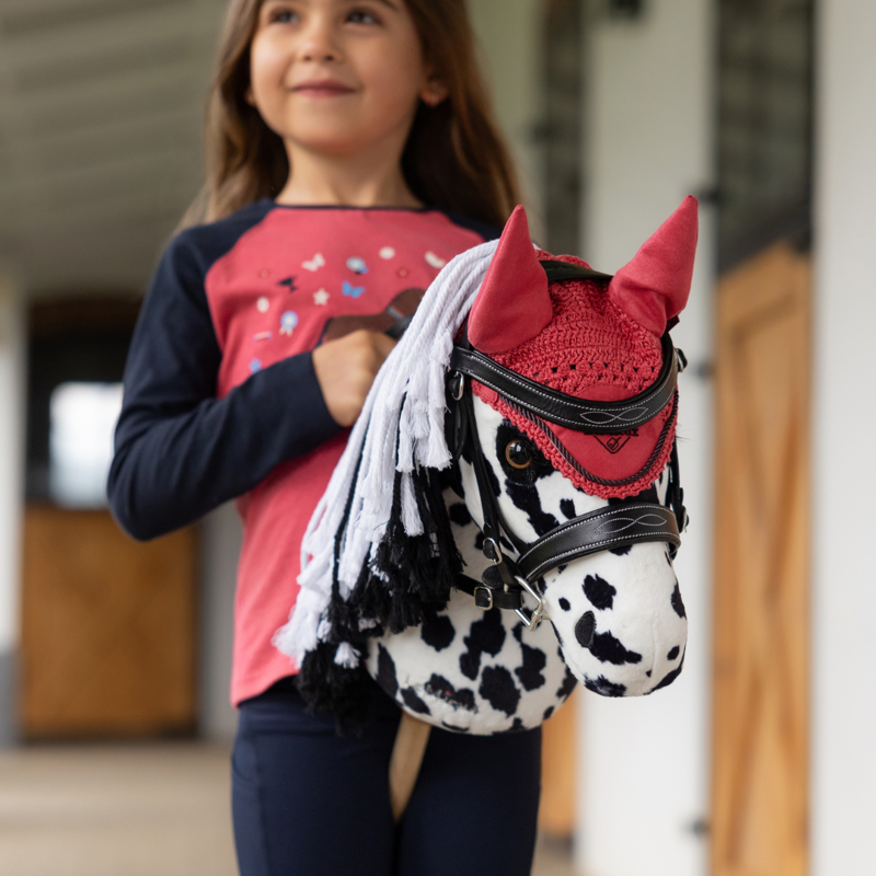 LeMieux Hobby Horse Fly Hood Cranberry-1