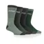 Jeep Mens 4Pairs Cushioned Boot Socks - Green/Charcol