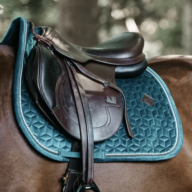 Kentucky Jumping Velvet Saddle Pad Emerald-3