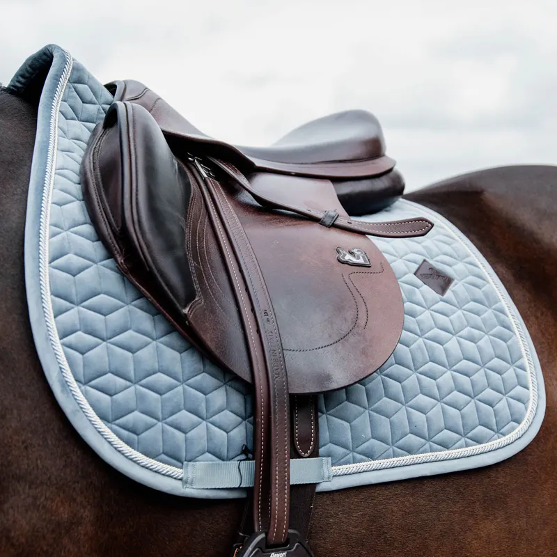Kentucky Jumping Velvet Saddle Pad Light Blue-1