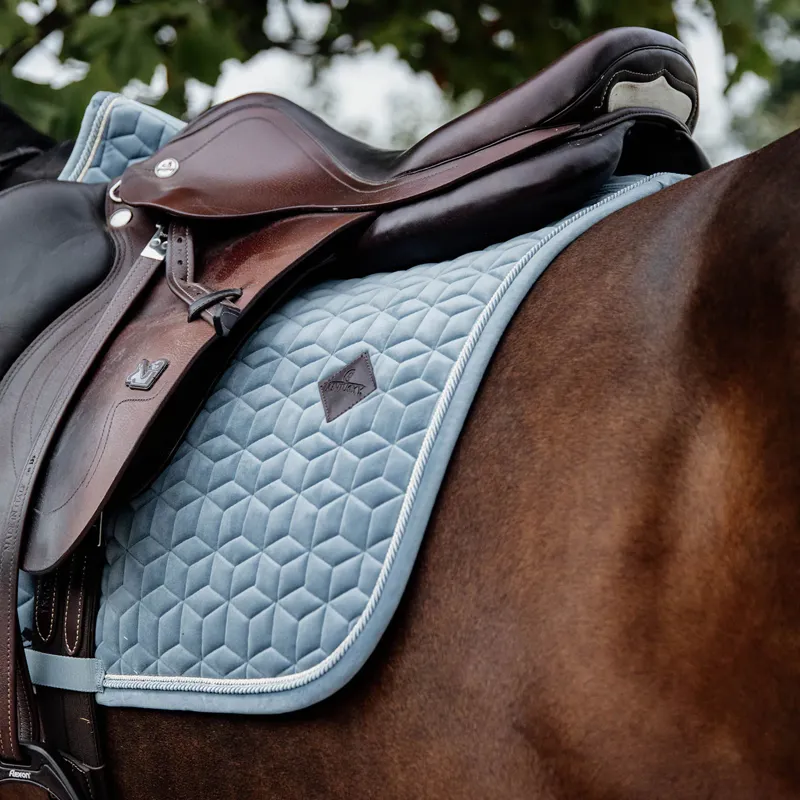 Kentucky Jumping Velvet Saddle Pad Light Blue-3