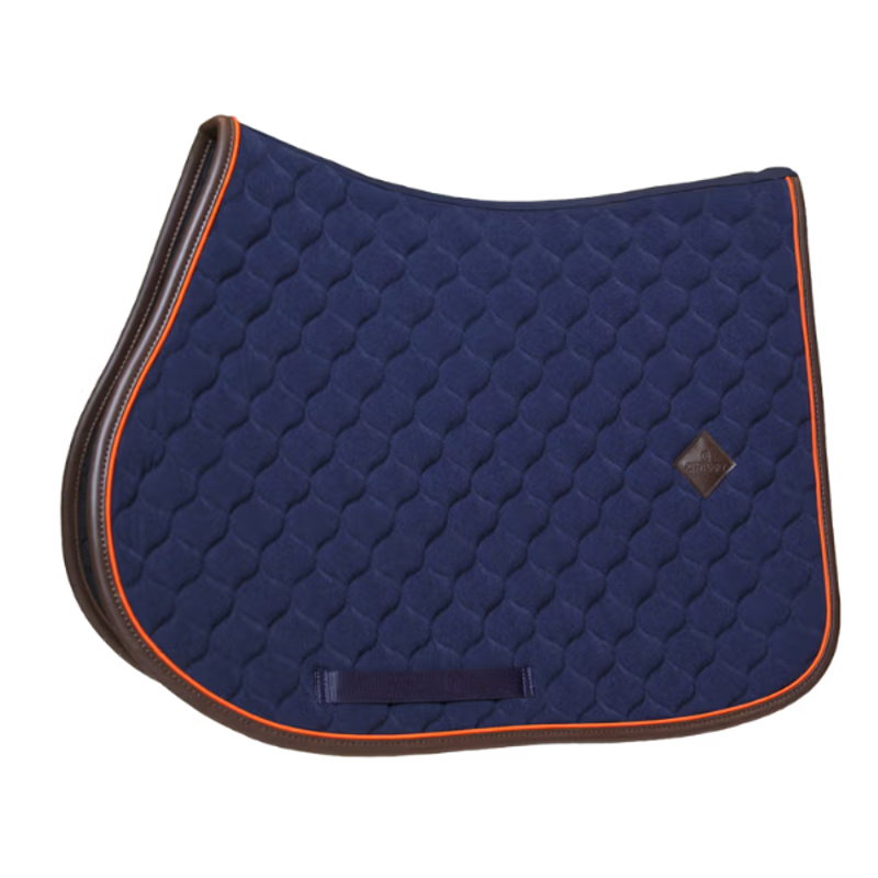 Kentucky Saddle Pad Onion Quilt Neon Leather Jumping Navy
