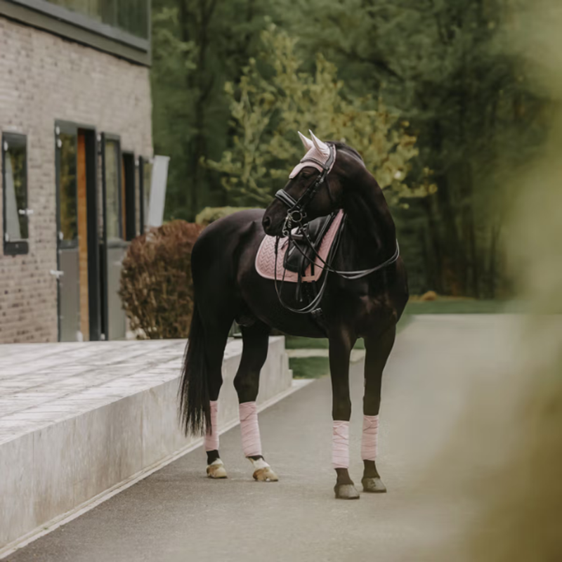 Kentucky Velvet Saddle Pad Pearls Dressage Soft Rose-2