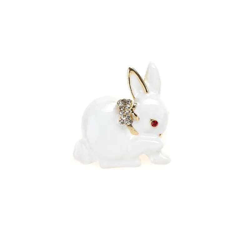 At Home In The Country Brooch - White Rabbit