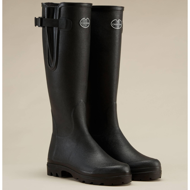 Le Chameau Women's Vierzonord Neoprene Lined Wellington Boot Black-4