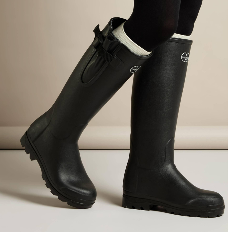 Le Chameau Women's Vierzonord Neoprene Lined Wellington Boot Black-2