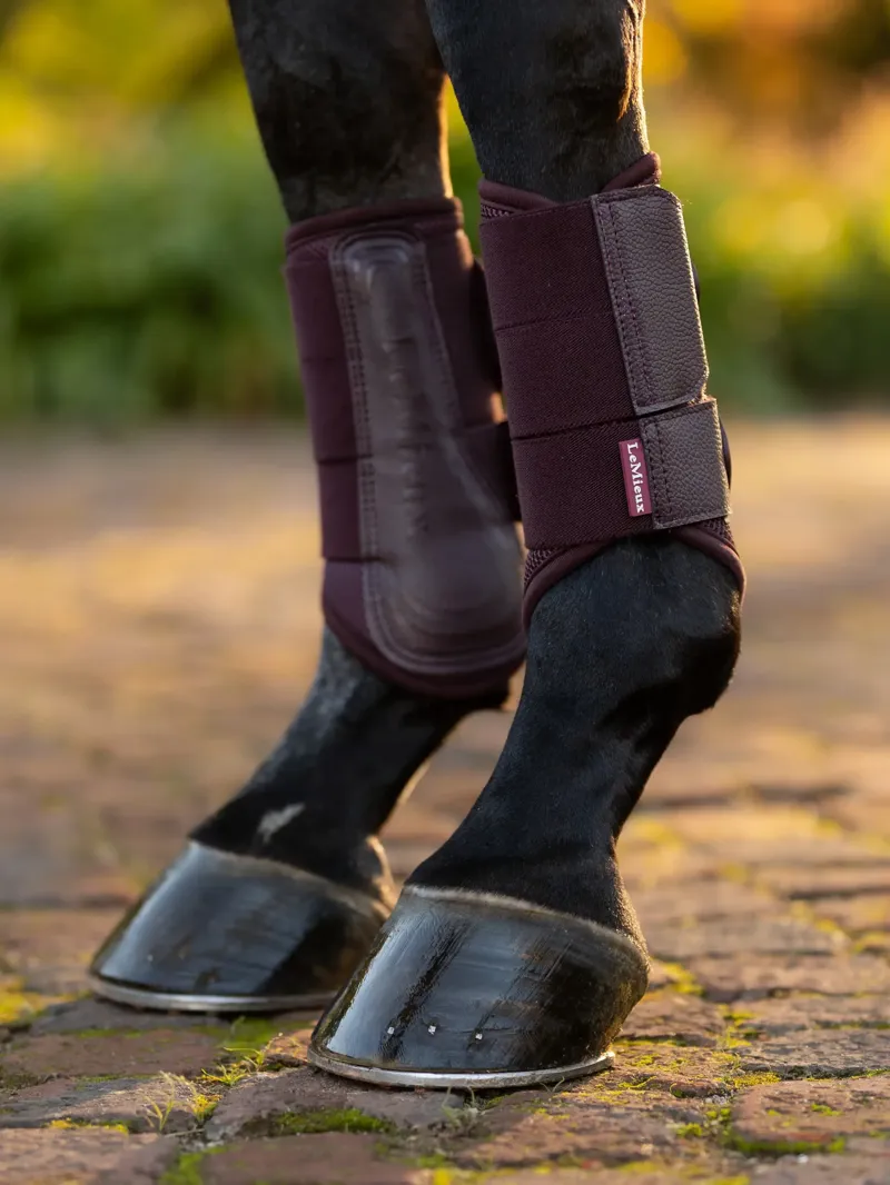 LeMieux Arika Mesh Brushing Boots Damson-1